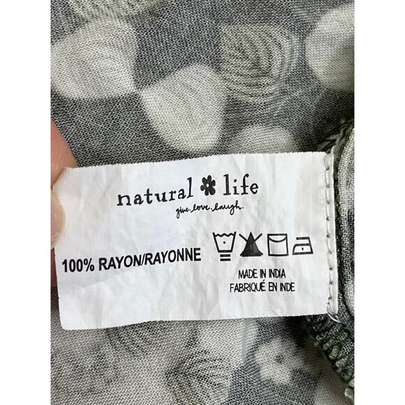 Natural Life Dara Top, Green Floral Border, size large, MSRP $49 - Picture 6 of 11
